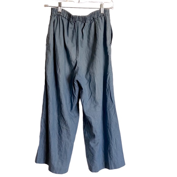 J Crew Pleated Wide Leg Chambray Crop- Size 4 - Picture 8 of 8